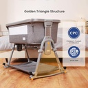 3 in 1 Foldable Baby Bassinet Bedside Sleeper with Large Storage Basket, Breathable Mesh and Cotton Mattress and Travel Bag