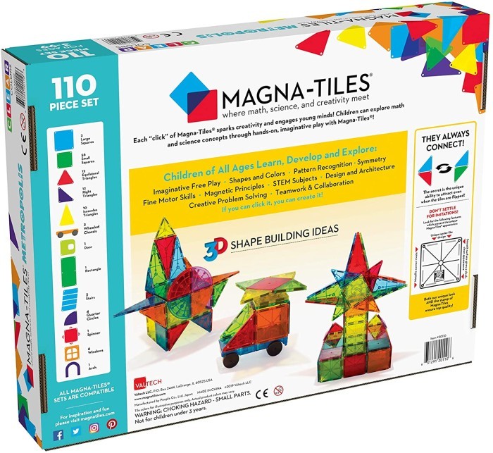 Magnetic Tiles Construction Blocks 110 piece- Dream Builder