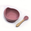Feeding Set Toddler Weaning Set Silicone Bowl and Plate with Suction Spoon Fork