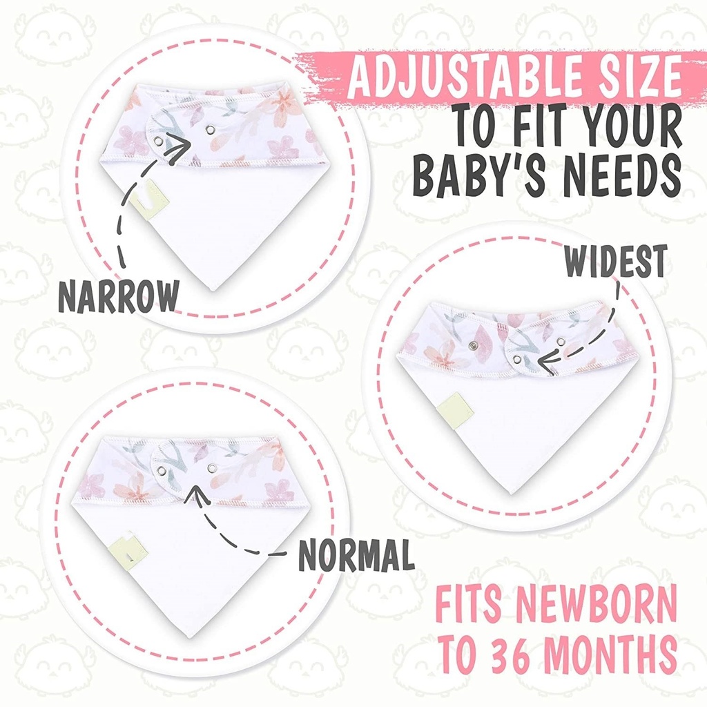 100% Cotton Absorbent Hypoallergenic bandana Soft  baby bibs