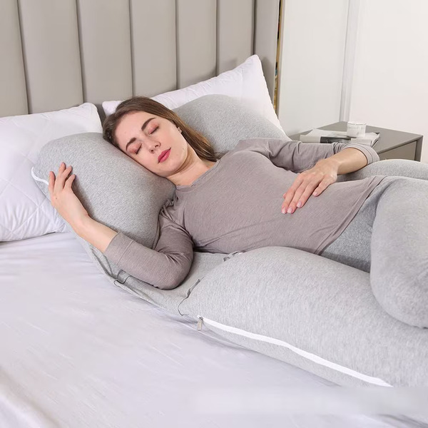 Detachable double U-shaped detachable washable pillow core side sleeping pillow pregnancy pillow polyester fiber