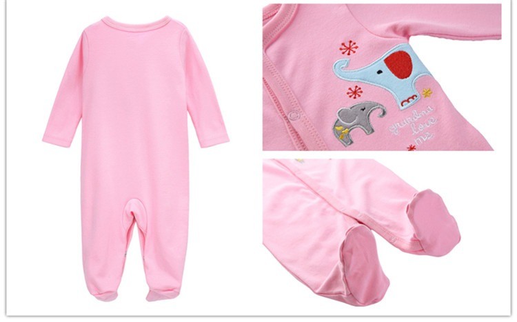 Baby Girl Allover Cartoon printed Footed Sleep Jumpsuit