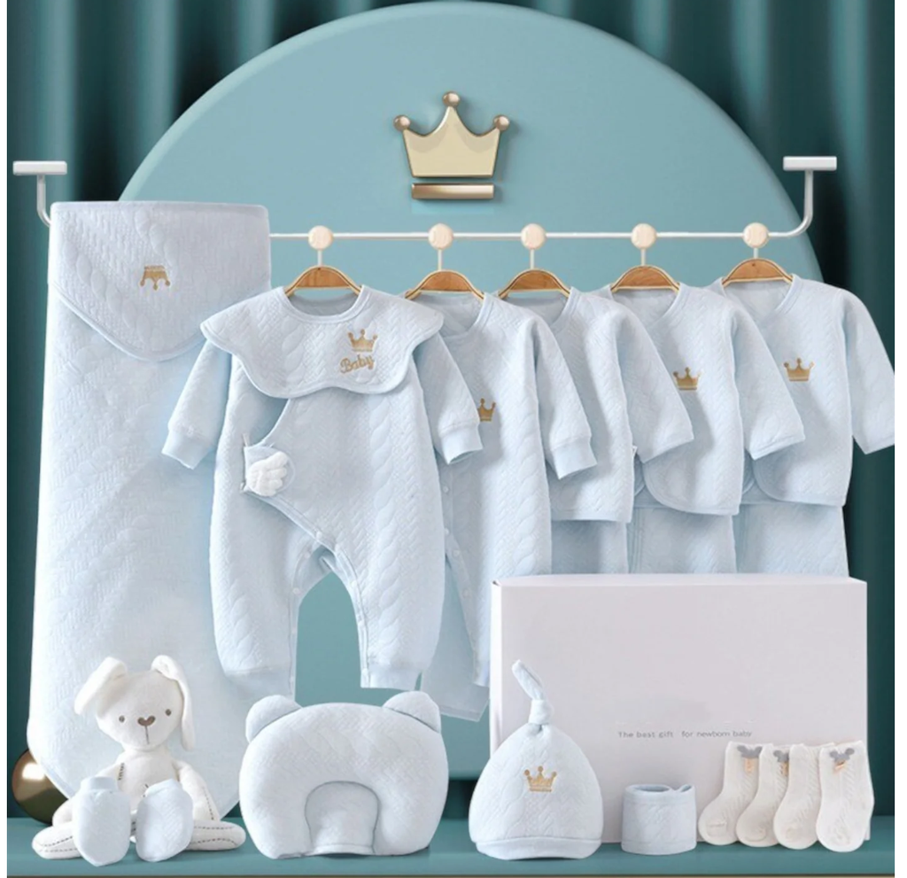 Gift Box Set Male and Female Baby Full Moon Gift Box and Bear Toy Included
