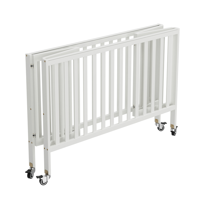 Adjustable Foldable Wooden Baby Crib Bed