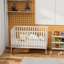 Adjustable Foldable Wooden Baby Crib Bed