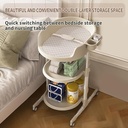 Diaper Changing Station, Portable Changing Table for Baby, Diaper Changing Table, Waterproof Baby Changing Station with Wheels and Adjustable Height for Newborn Infant and Toddler