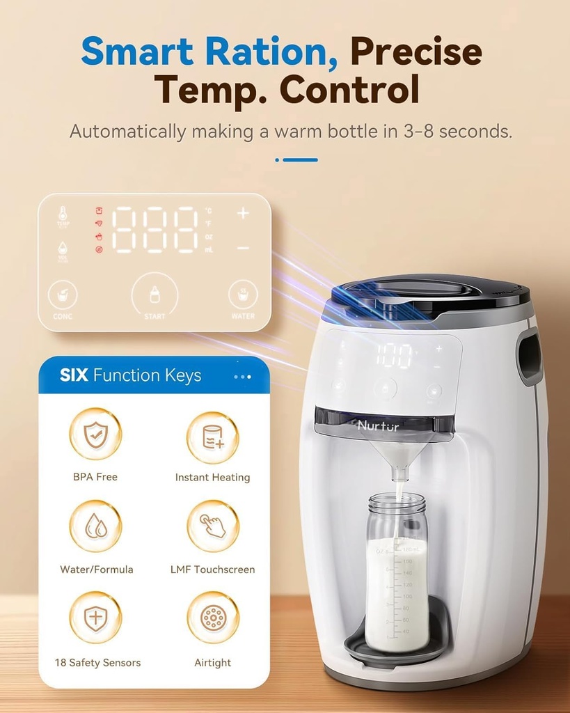 One-Touch Formula Dispenser Quick Formula Mixer for Night Feeding