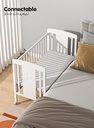 Children Wooden Crib, Bed Multifunctional & Adjustable Levels, (bedding set sold separately)