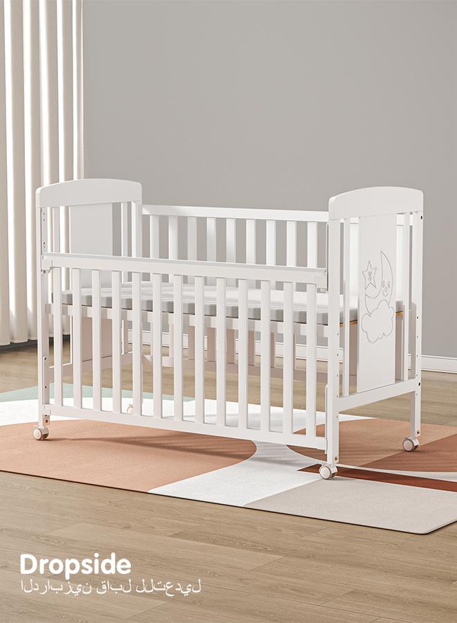 Children Wooden Crib, Bed Multifunctional & Adjustable Levels, (bedding set sold separately)