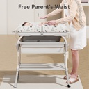 2 in 1Height Adjustable Foldable Daycare Baby Diaper Changing Table with Safety Strap