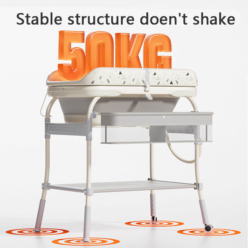 2 in 1Height Adjustable Foldable Daycare Baby Diaper Changing Table with Safety Strap