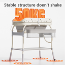 2 in 1Height Adjustable Foldable Daycare Baby Diaper Changing Table with Safety Strap