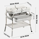2 in 1 Height Adjustable Foldable Day care Baby Nursing & Diaper Changing Table with Safety Strap