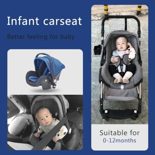 3 in 1  Baby Stroller High landscape with Car Seat Folding for 0-3 Years