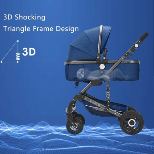 3 in 1  Baby Stroller High landscape with Car Seat Folding for 0-3 Years