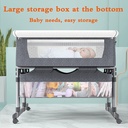 Twin Bassinets for Baby Double Bedside Sleeper - Perfect for Twins, Adjustable Height and Angle, Mesh Sides, Storage Pockets, Available in two colors