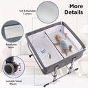 Twin Bassinets for Baby Double Bedside Sleeper - Perfect for Twins, Adjustable Height and Angle, Mesh Sides, Storage Pockets, Available in two colors