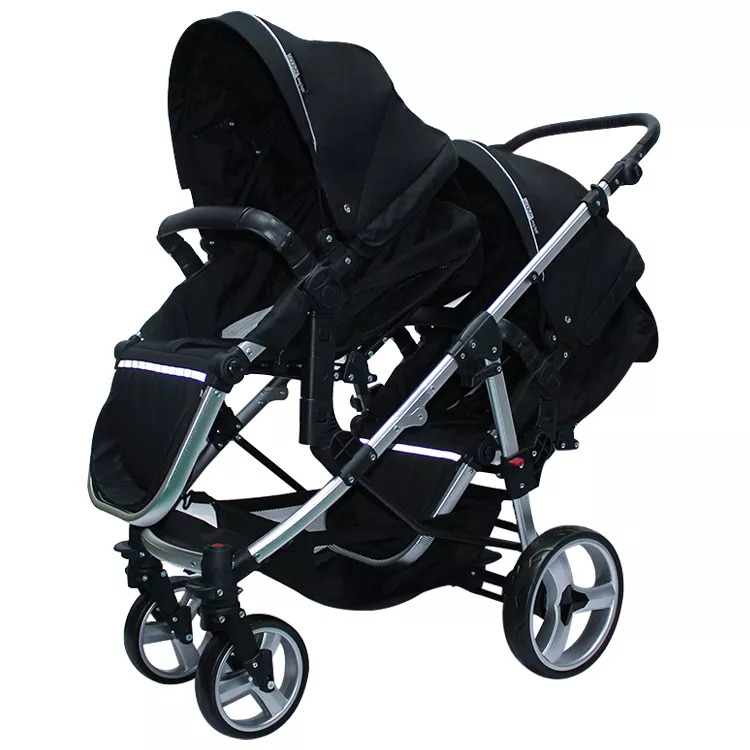 Twins Stroller High Landscape Aluminum Alloy Pram Twins Baby Pram