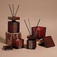 Wood Tone Diffuser & Candle Gift Set With Luxury Packaging Rose & Oud.