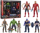  Avengers Action Super Hero Figures 8-Pack with Iron Man, Hulk, Captain America, Venom, Thor, Spider Man, Black Panther - Marvel Toys Gift Set for Kids Ages 4+ (Multi Colors)