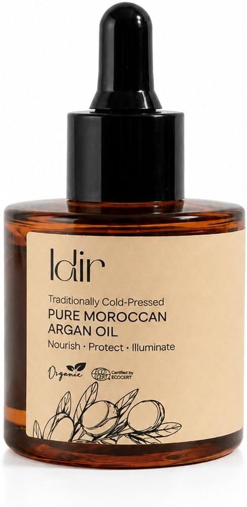 IDIR Organic Moroccan Argan Oil Skincare| 100% Pure & Cold Pressed | For Hair & Skin | Promotes Hair Growth | Beard Oil | Cuticle Oil | Hair Oil