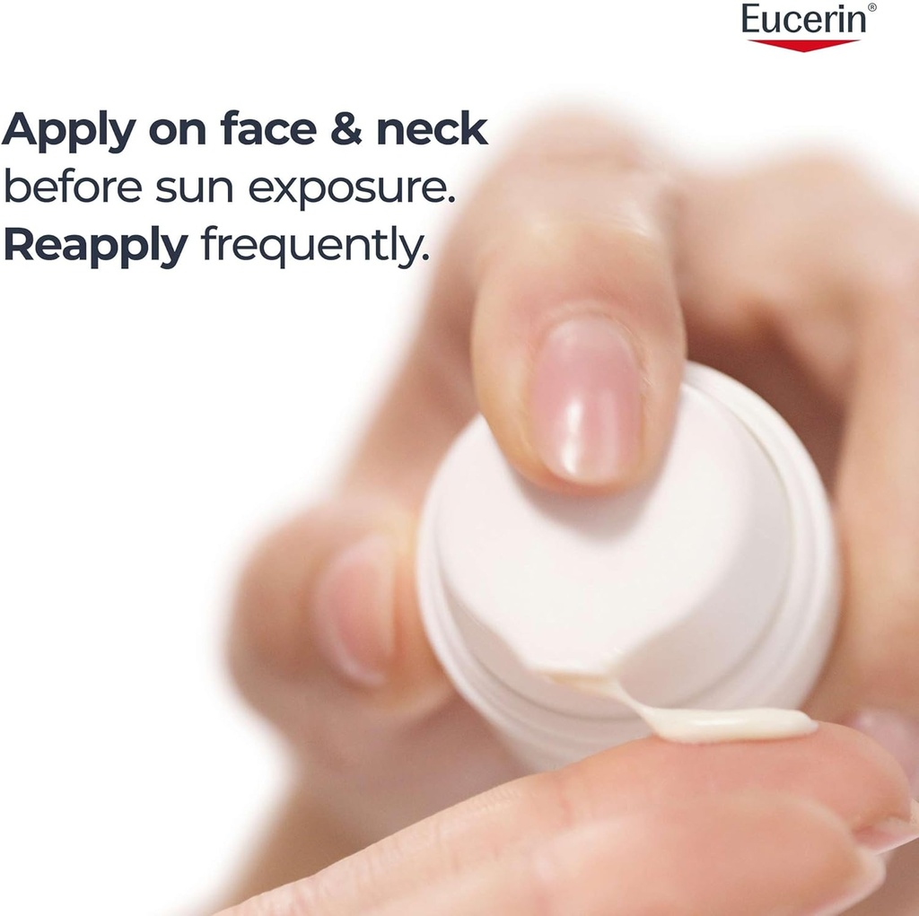 Eucerin Face Sunscreen Oil Control Gel-Cream Dry Touch, High UVA/UVB, SPF 50+, Light Texture Sun Protection, Suitable Under Make-Up, For Blemish-Prone Skin, 50ml