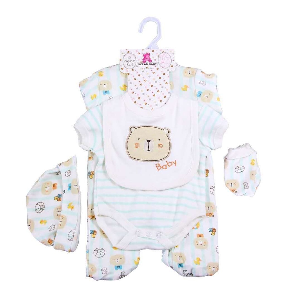 5 pcs newborn Fashion baby Clothing Set cotton Cute baby girl clothes suit Newborn boy suit 3pcs