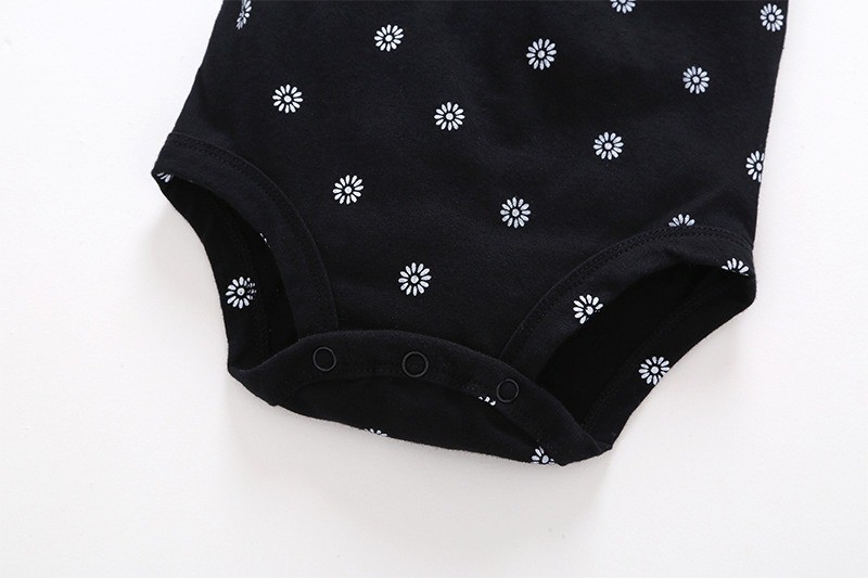 5 Piece Pack Cotton Girls Print Stripe Pattern Baby Flutter Sleeve Newborn Ruffle Romper Baby