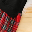 6-24M Infant Baby Girl Long Sleeve Rabbit Plaid Printed Dress Outfit Toddler Fall Winter Cute Pullover Skirts 