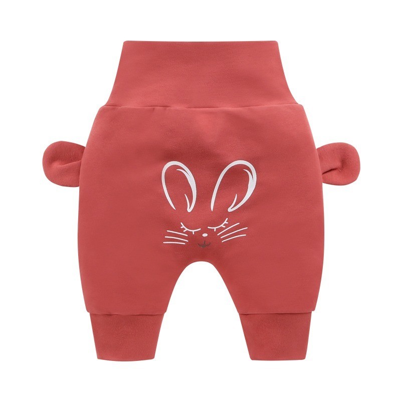 Autumn Winter Girls Boys Pants Cute Cartoon Animal Print Cotton Trousers
