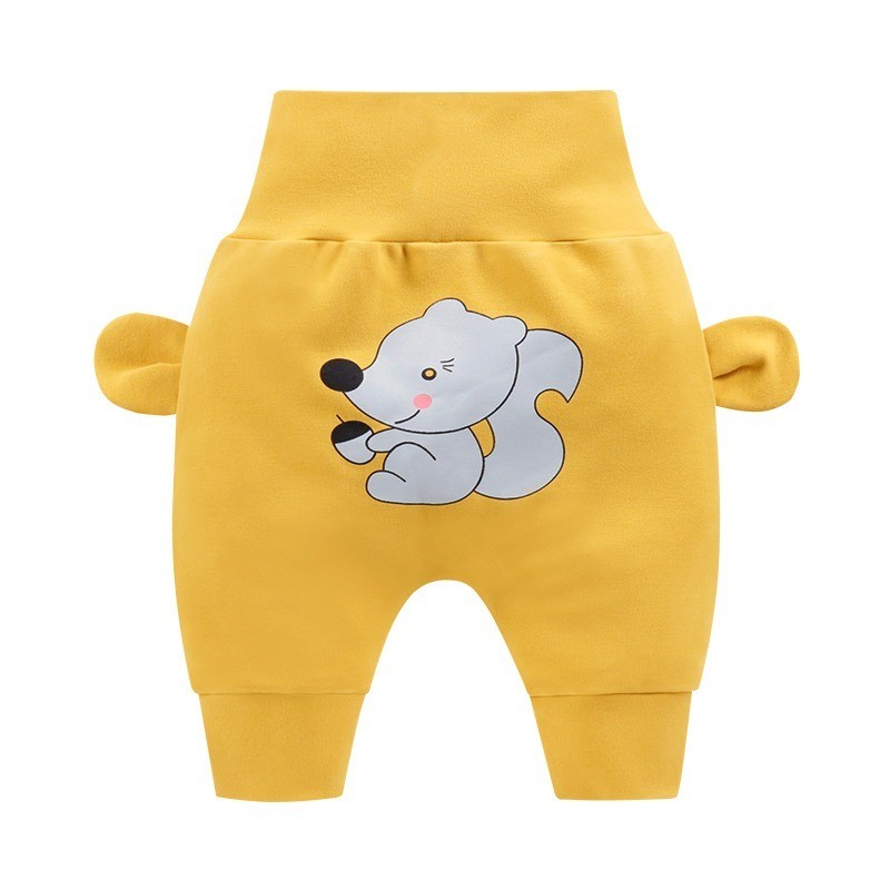 Autumn Winter Girls Boys Pants Cute Cartoon Animal Print Cotton Trousers