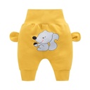 Autumn Winter Girls Boys Pants Cute Cartoon Animal Print Cotton Trousers