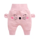 Autumn Winter Girls Boys Pants Cute Cartoon Animal Print Cotton Trousers