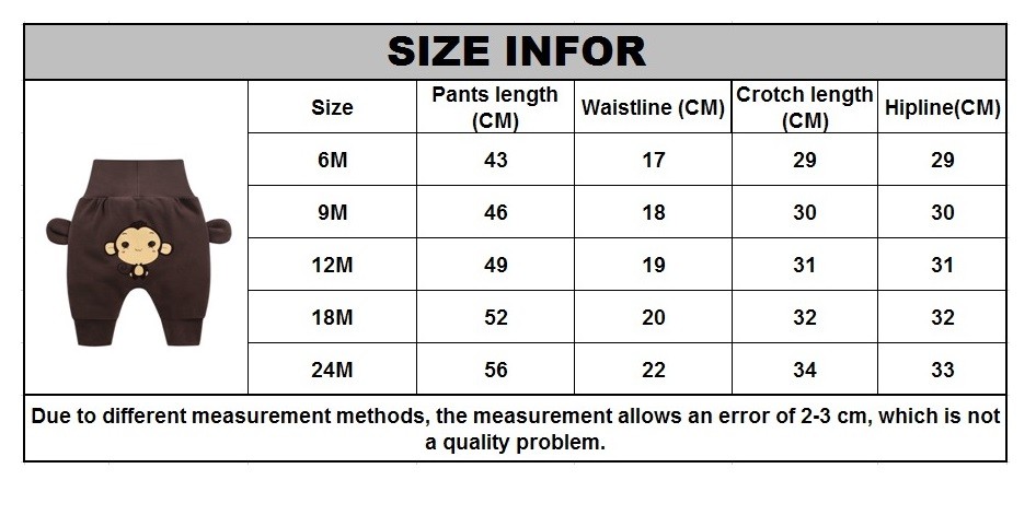 Autumn Winter Girls Boys Pants Cute Cartoon Animal Print Cotton Trousers