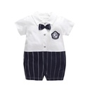 Baby Bodysuit Summer Short Sleeve Gentleman Baby Romper One Piece Pure Cotton Newborn Clothing