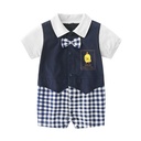 Baby Bodysuit Summer Short Sleeve Gentleman Baby Romper One Piece Pure Cotton Newborn Clothing