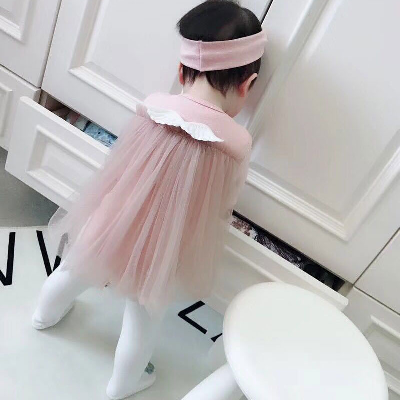 100% cotton New Born Girls Baby Clothes Short Sleeve Angel Wings Baby Romper Dress