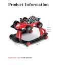 4-in-1 Baby Walker, Foldable Activity Walker with Adjustable Height and Speed, Music, Lights, Steering Wheel, Seat Cushion