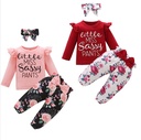 3 Pieces Little Miss Sassy Pants Baby Girl orange Set