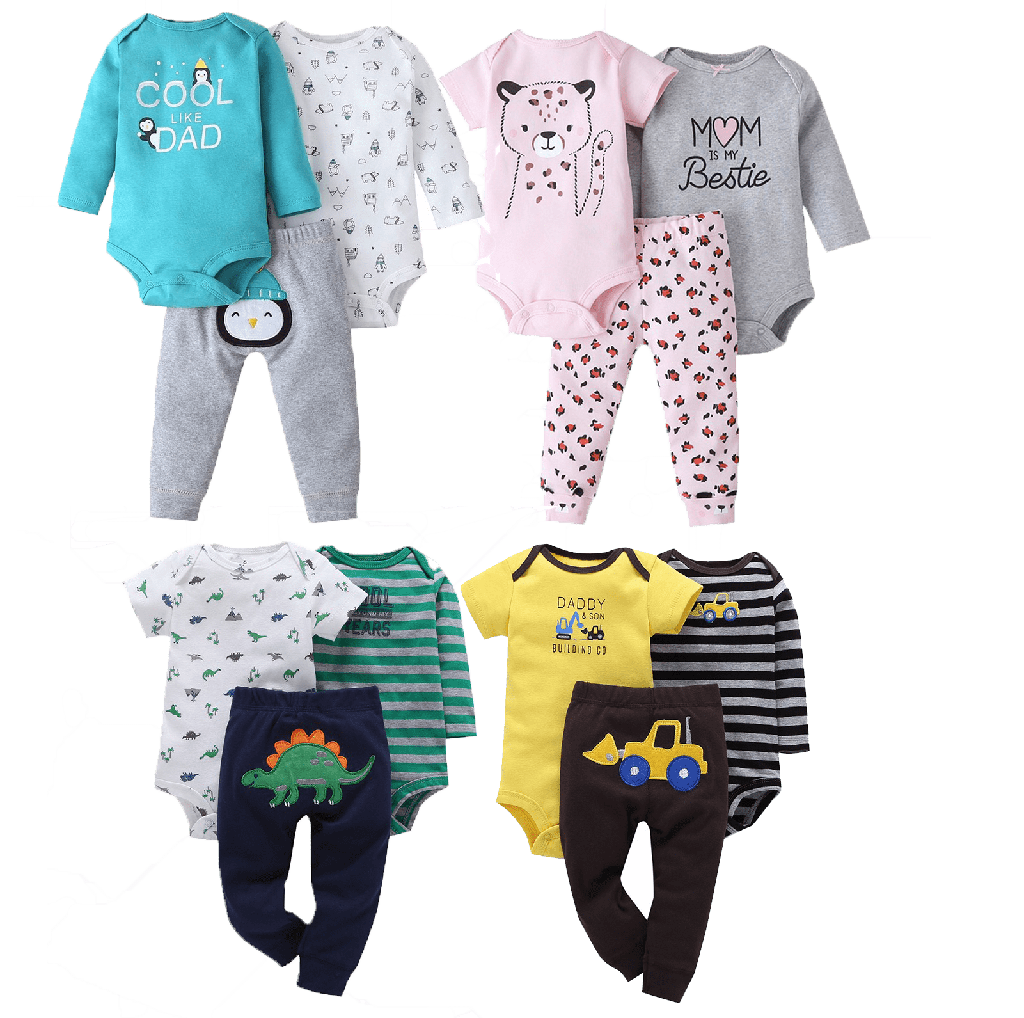 3pcs Pant Autumn Baby Bodysuit Set Baby unsex Spring Romper Clothes Cotton Infant Clothing