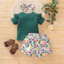 3pcs T-shirt pant set short sleeve girls summer wear toddle clothing suits