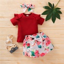 3pcs T-shirt pant set short sleeve girls summer wear toddle clothing suits