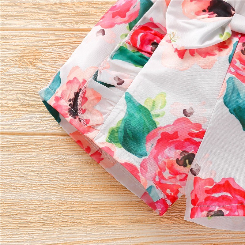 3pcs T-shirt pant set short sleeve girls summer wear toddle clothing suits