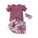 3pcs T-shirt pant set short sleeve girls summer wear toddle clothing suits