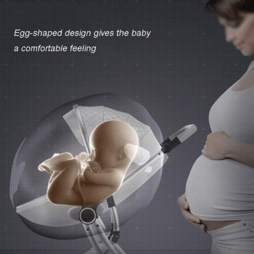 Eggshell Luxury shaped Baby Stroller 3 in 1