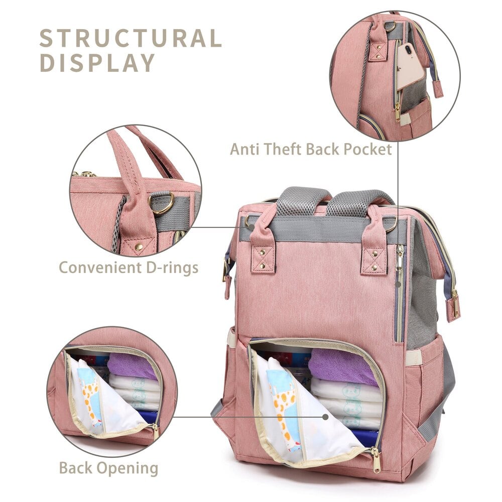 Diaper Bag Backpack, Waterproof Large Capacity Stylish and Durable Baby Bags
