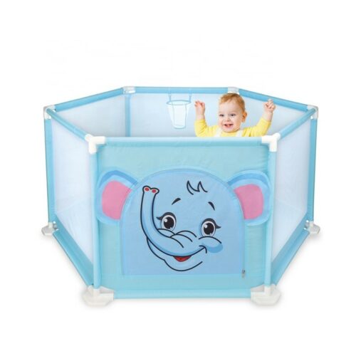 Elephant printed foldable plastic net baby playpen