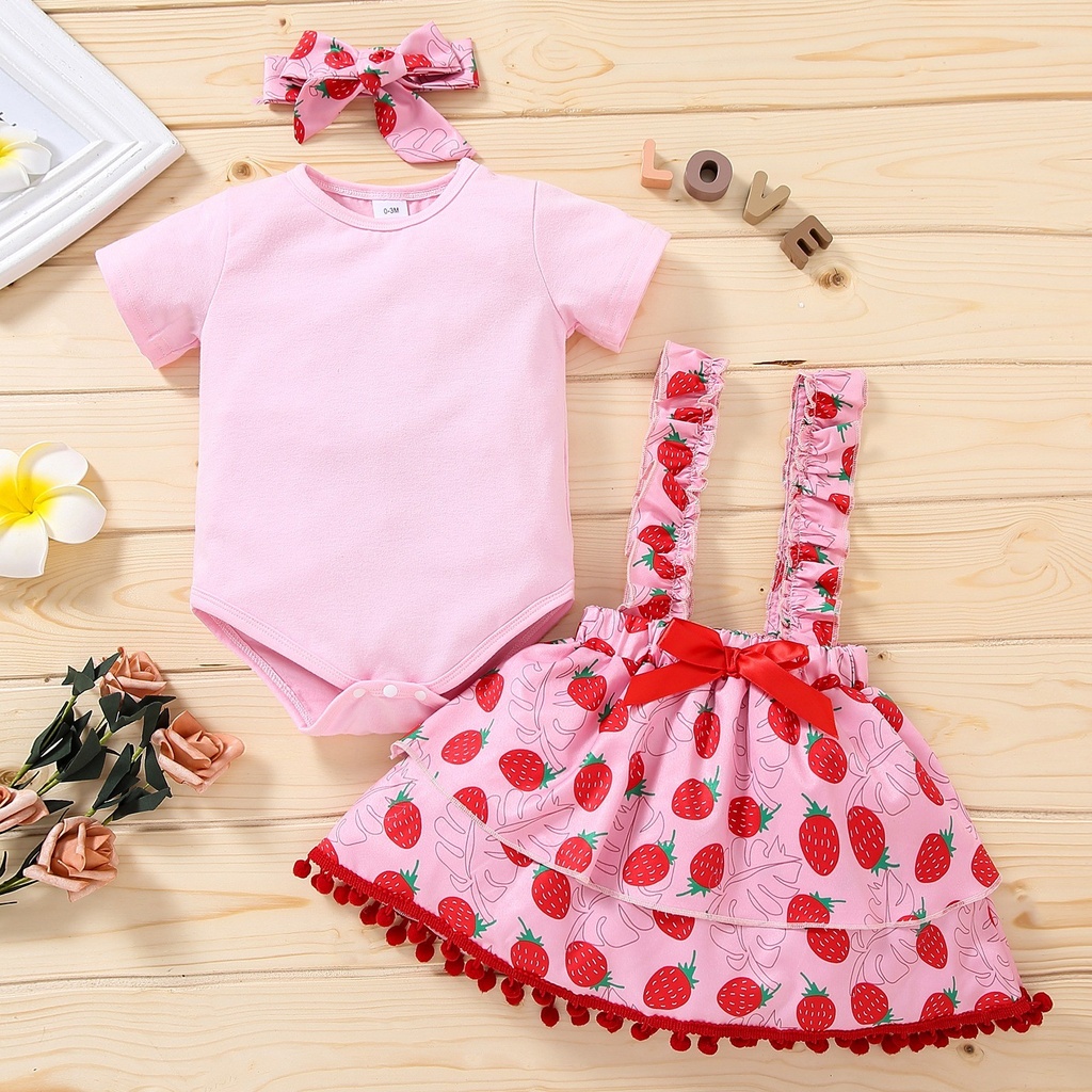 2 Pcs Party Dress Baby Kids 0-18M Outfits Toddler,little Girls Summer Clothes Sets Children Fashion Bodysuit H