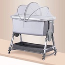 Foldable Adjustable Height Crib with Swivel Casters for Baby in UAE