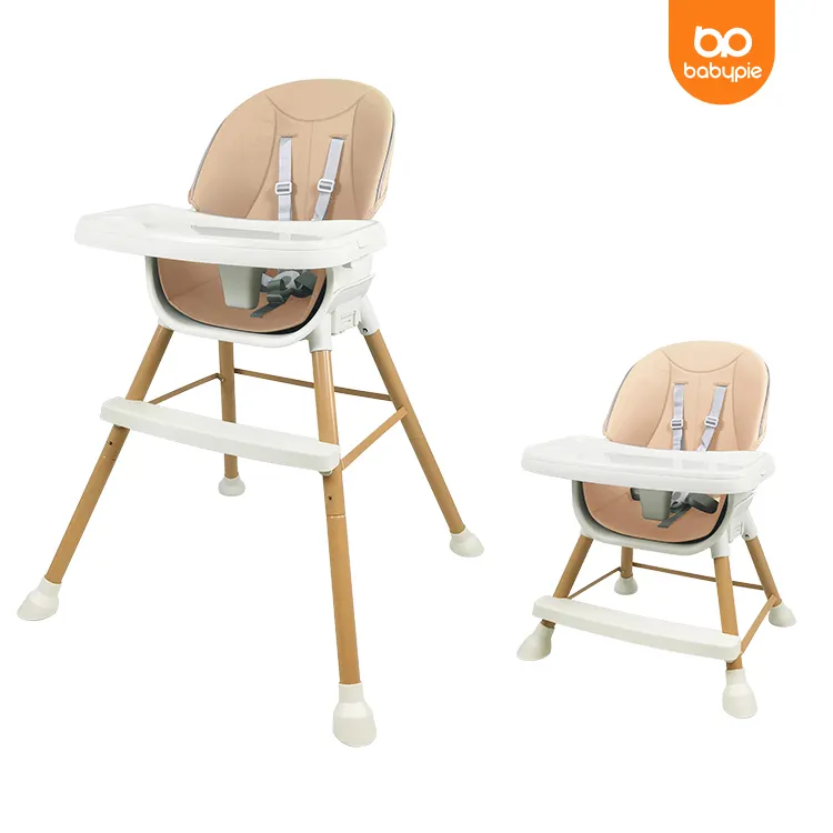 Kids Wooden High Chair pink color 
